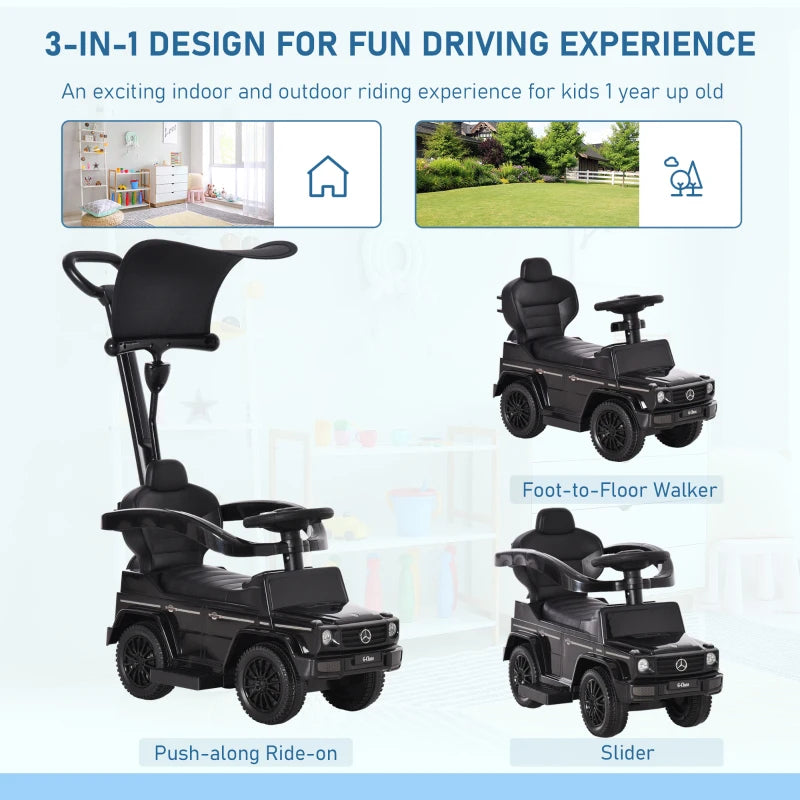 3-in-1 Kids Ride-On Push Car Walker with Horn & Steering