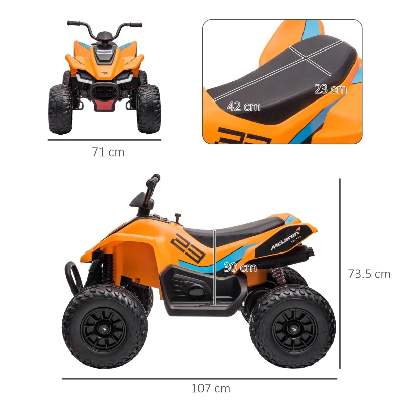 McLaren 12V Kids Quad Bike with Music & Lights, Ages 3-8