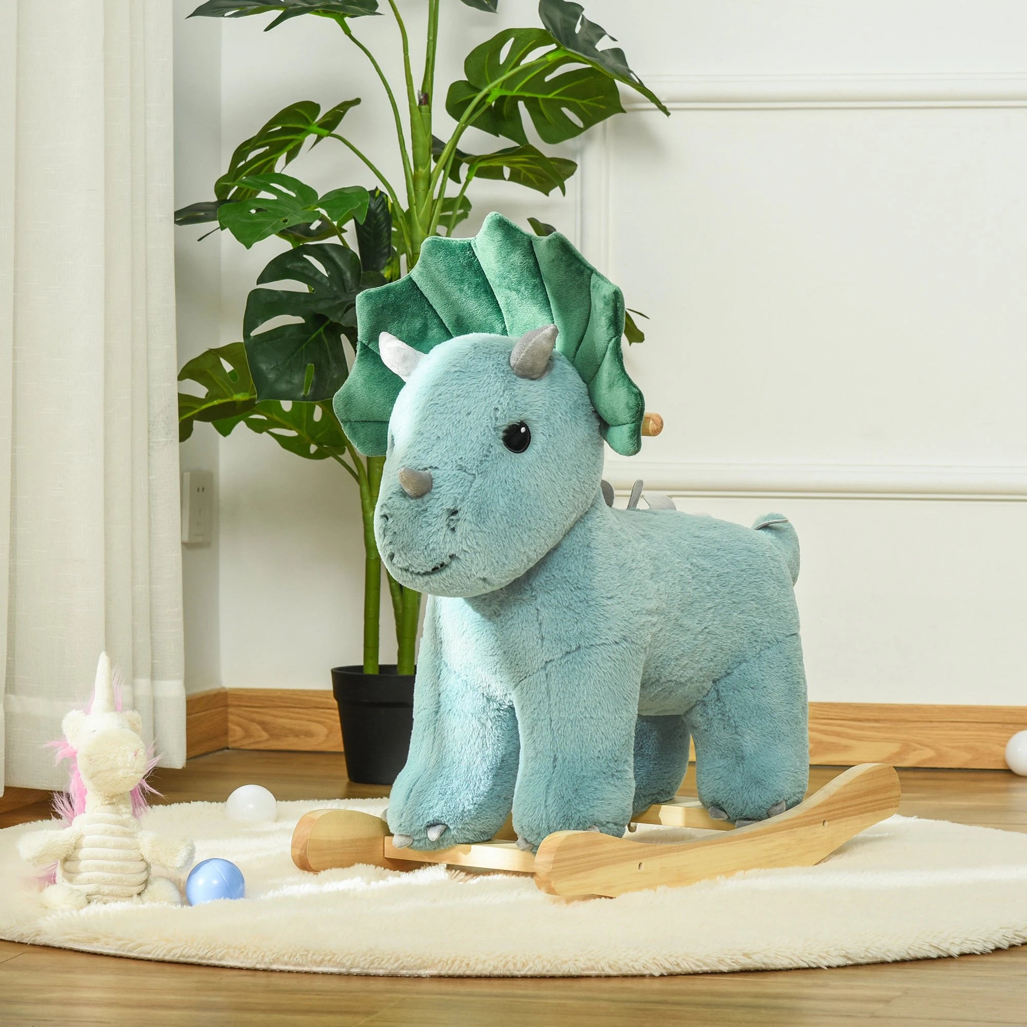 Kids Plush Ride-On Rocking Horse