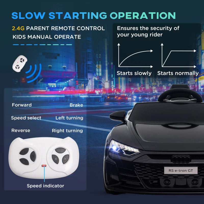 Audi 12V Kids Ride-On Car with Remote, Lights, Music