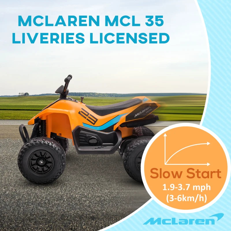 McLaren 12V Kids Quad Bike with Music & Lights, Ages 3-8