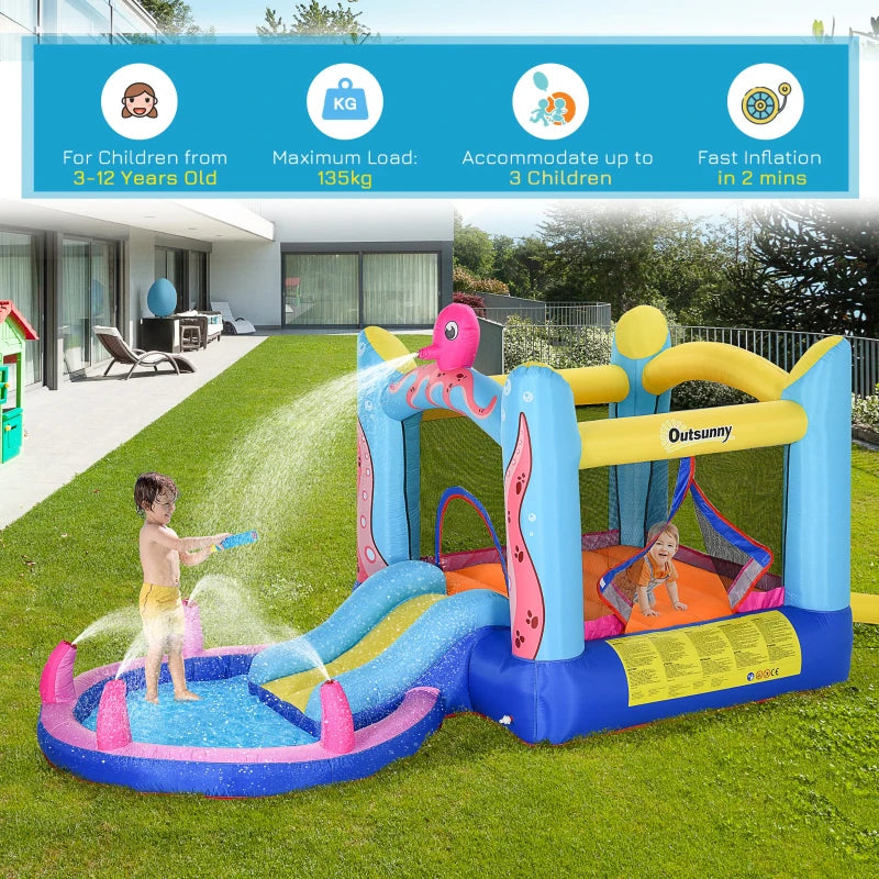 Bounce Castle Inflatable Trampoline Slide Pool Octopus